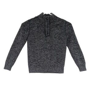 Converse Mens Large Gray Four Button Henley Pullover Sweater Knit Cotton